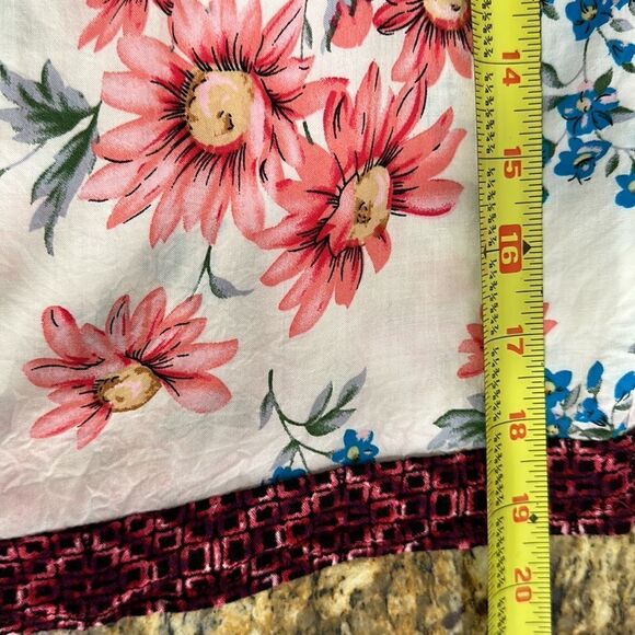 Umgee Floral Cotton Blend Off The Shoulder Boho Top Blouse Size L - Picture 8 of 8